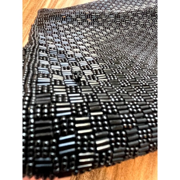 VintageWalborg Black beaded sequined clutch evening bag/purse Hong Kong - Picture 7 of 15